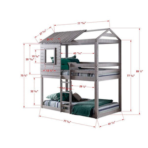 Willowbark I Loft Bed with Tent