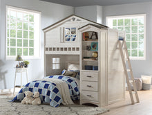 Load image into Gallery viewer, Skyler Twin Over Twin Loft Bed with Optional Bookshelf