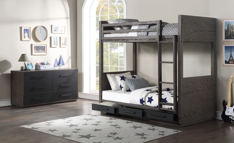 Henley Twin Over Twin Loft Bed with Storage Drawers